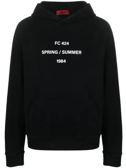 424 embroidered-logo detail hoodie Black 34424M373236035