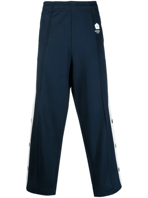 Kenzo 'Boke' flower signature motif track pants Blue FD55PA7474IE