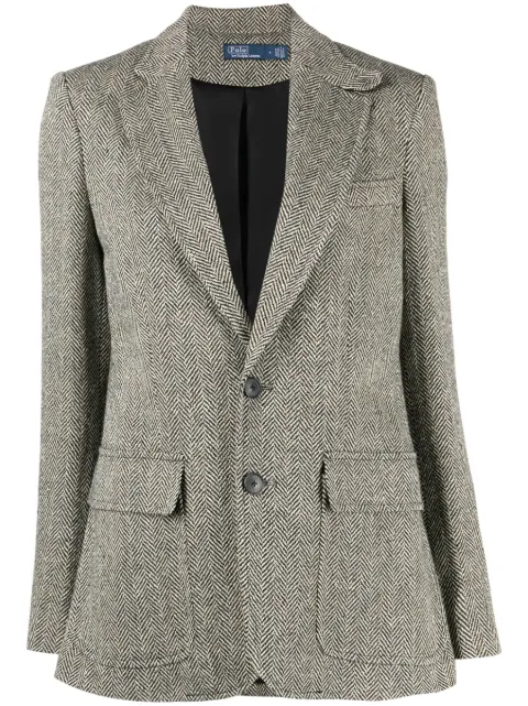 Polo Ralph Lauren herringbone-pattern single-breasted blazer Neutrals 211891070002