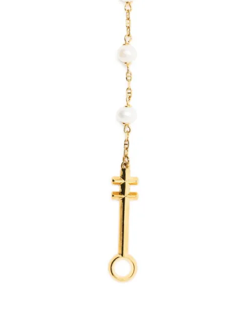 Capsule Eleven Pearls Rosary necklace Gold STATEMENTROSARYNECKLACEPEARLSGOLD