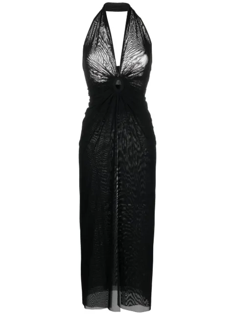 Fisico halterneck beach dress Black FV81L0F0009