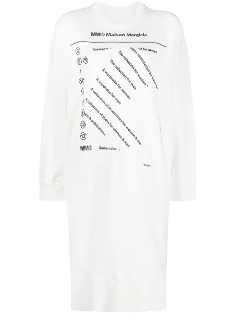 MM6 Maison Margiela logo print sweatshirt dress White S52CT0749S25537