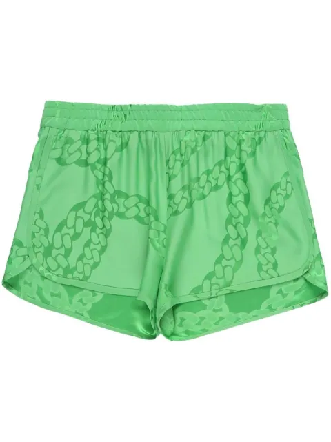 Stella McCartney mid-rise satin finish shorts Green 6400633BU203