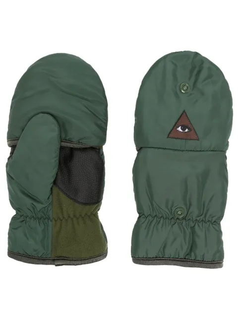 Undercover eye patch-detail padded gloves Green UC2B4G021