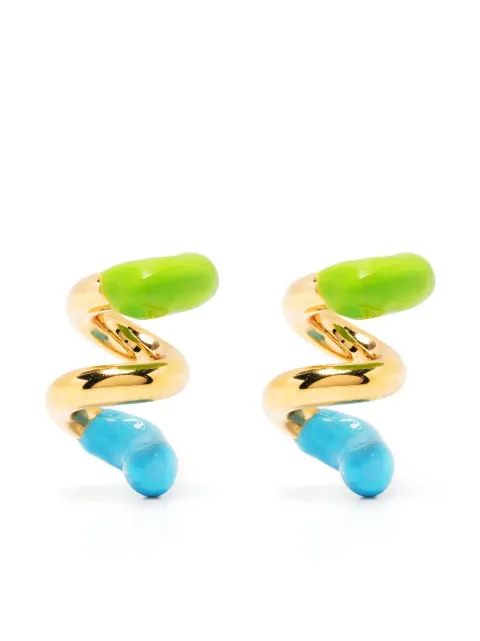 Sunnei small rubberized curly earrings Gold CACCWJEW019MET007