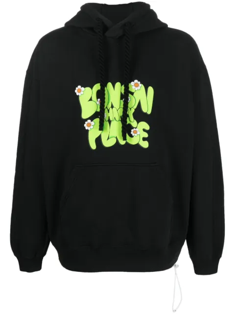 Bonsai logo-print cotton hoodie Black SW003004