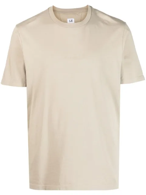 C.P. Company embroidered-logo T-shirt Neutrals 14CMTS346A005431G