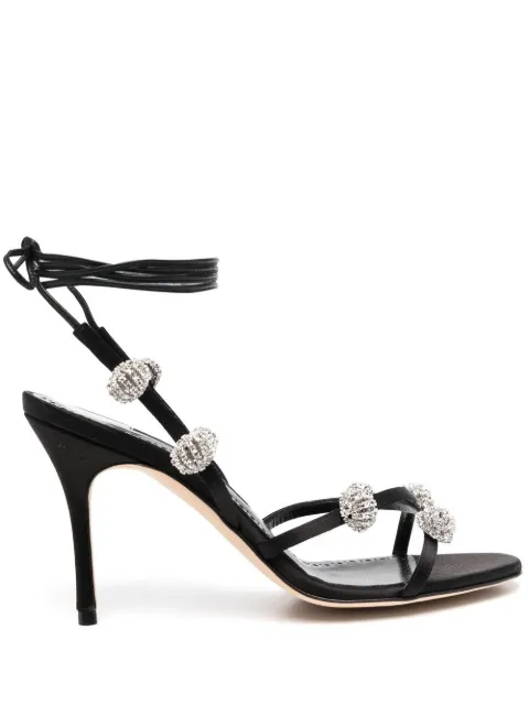 Manolo Blahnik Elsaka 100mm embellished sandals Black 4221358