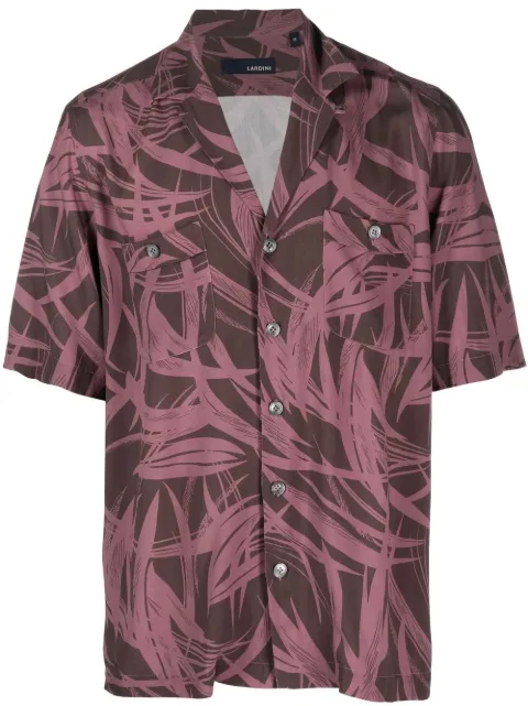Lardini graphic-print short-sleeve shirt Purple EPEROSEPC1682