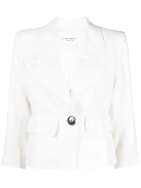 Saint Laurent Pre-Owned 1980s single-breasted jacket White YVSA480LKA