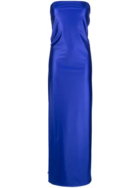 Heron Preston Carabiner cut-out strapless dress Blue HWDH001S23JER001