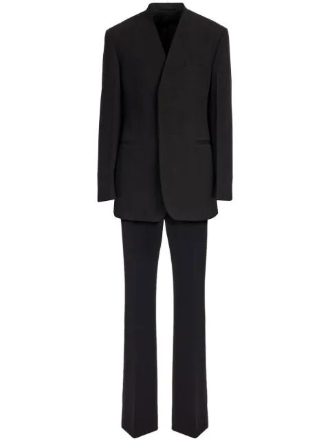 Ferragamo collarless single-breasted suit Black 761135
