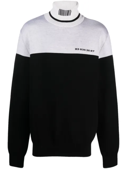 VTMNTS Numbered roll-neck jumper Black VL16KN420B