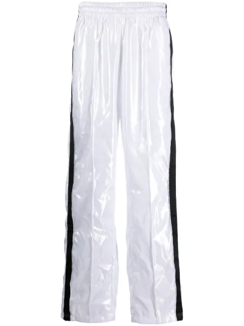 VTMNTS contrasting-border track pants Silver VL16AT160