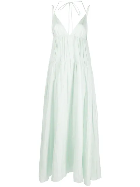 JOSEPH V-neck spaghetti-strap dress Green JF006505