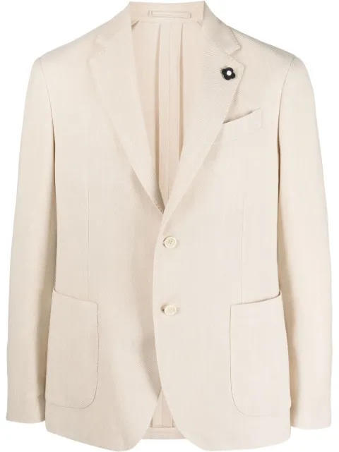 Lardini woven single-breasted blazer Brown EP6013AE85EPAD60502