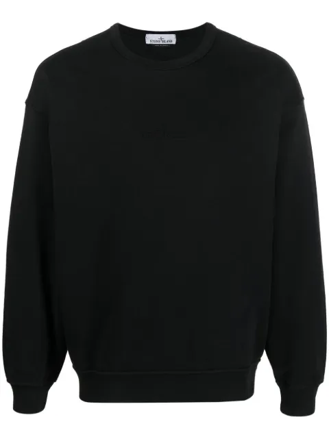 Stone Island embroidered-logo crewneck sweatshirt Black 781562951