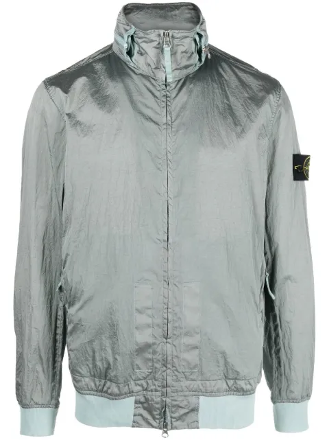 Stone Island Compass-patch long-sleeved bomber jacket Grey 781541920