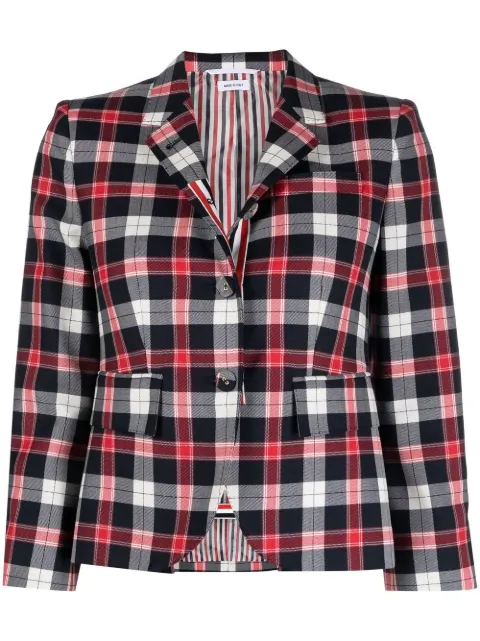 Thom Browne tartan single-breasted blazer Red FBC646AF0428