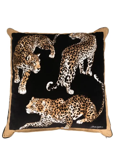 Dolce & Gabbana leopard-print detail cushion Black TCE003TCAA5