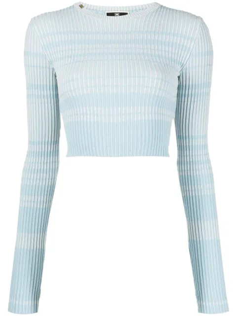 Elisabetta Franchi striped cropped jumper Blue MK35M31E2