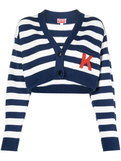 Kenzo Nautical Stripes cropped cardigan Blue FD52CA3563CG