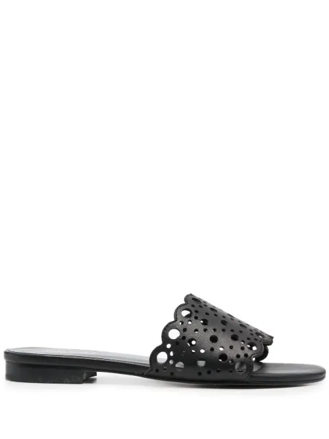 TWINSET slip-on flat sandals Black 231TCT170