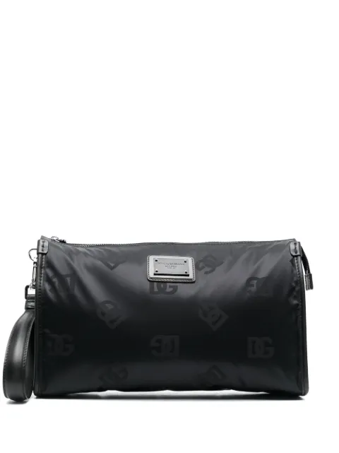 Dolce & Gabbana logo-plaque wash bag Black BP3233AG184