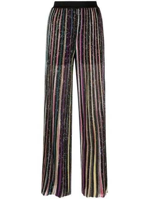 Missoni sequin-embellished striped trousers Black DS23SI1WBK023R