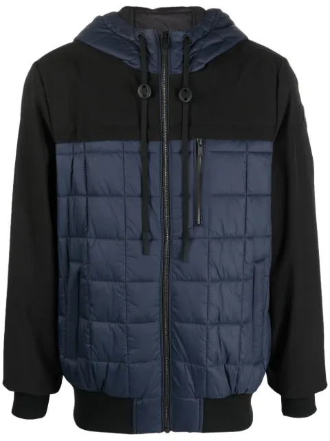 Moose Knuckles panelled hooded padded jacket Blue M13MB008