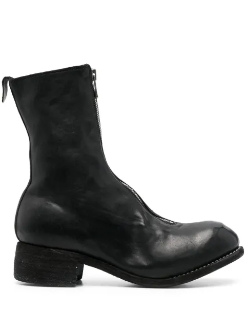 Guidi front-zip leather boots Black PL2SOFTHORSEFULLGRAIN