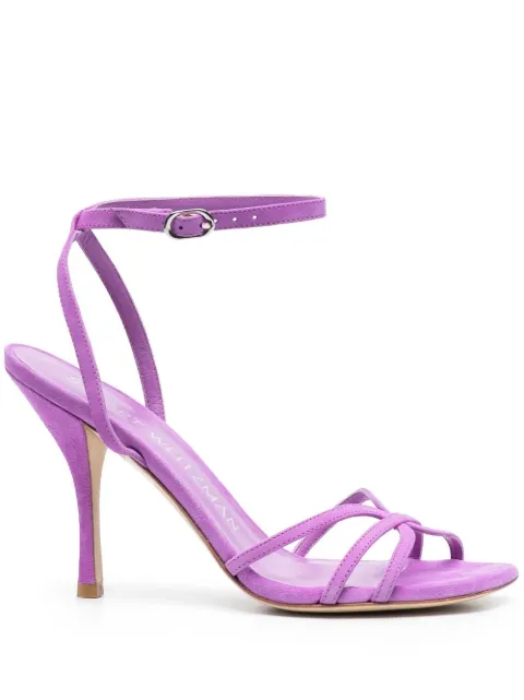 Stuart Weitzman Nudist 100mm suede sandals Purple SE170