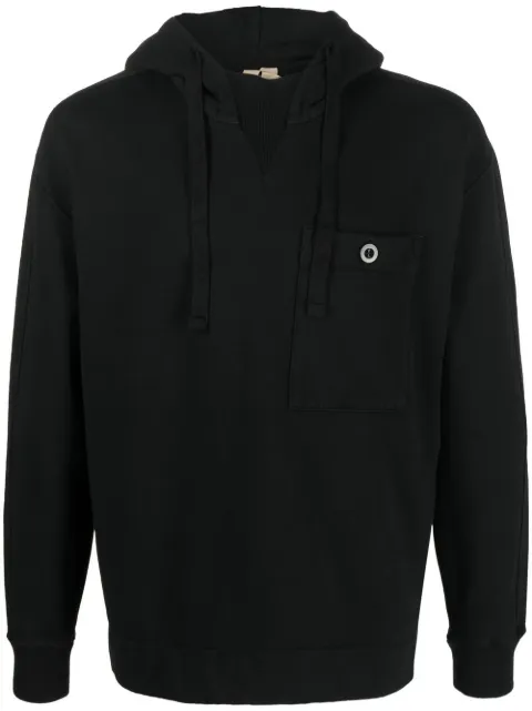 Ten C patch-pocket detail hoodie Black 23CTCUF08086