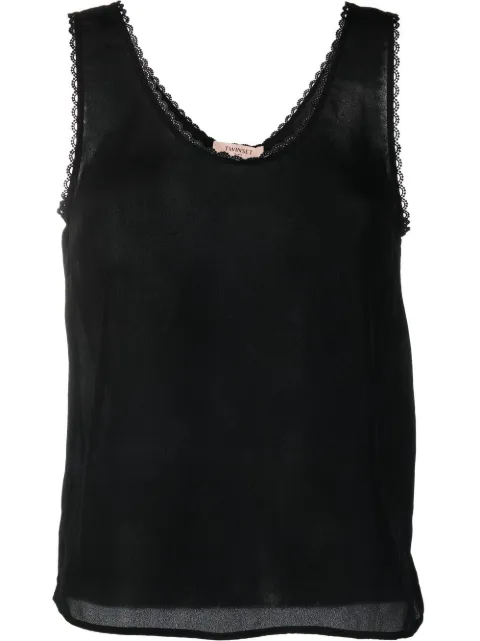 TWINSET scallop-edge tank top Black 231TP2453