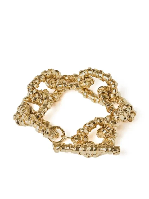 Paola Sighinolfi jumbo hammered Classico bastille link bracelet Gold PQN22B01