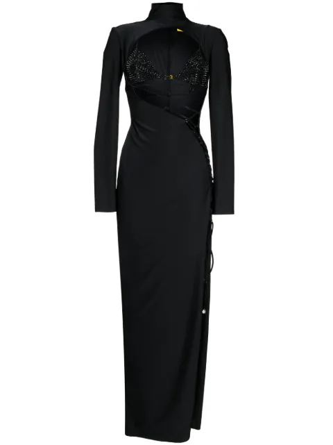 Dundas open front criss-cross dress Black GO0096FO178