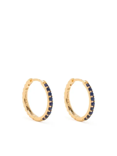 DOWER AND HALL sapphire-embellished huggie hoops Gold SCDE3SBSAPP