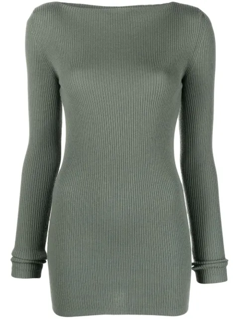 Rick Owens cut-out-back sweatshirt Grey RP01C5683RIBWS