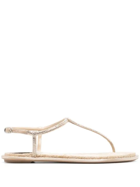 René Caovilla rope-detail high-shine sandals Neutrals C11676010R001