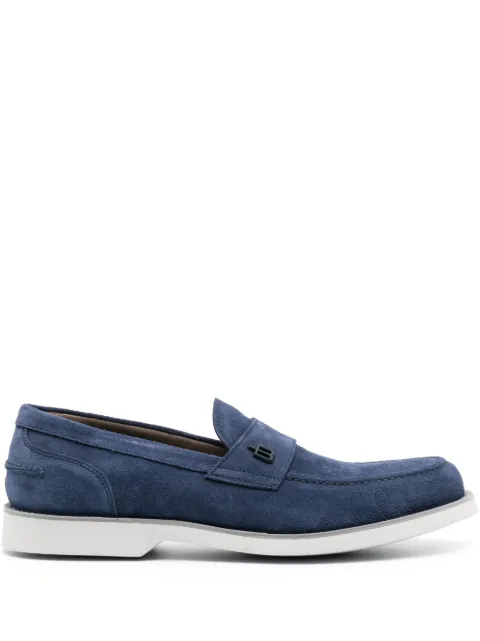Baldinini logo-plaque suede loafers Blue U3E330P1LISA