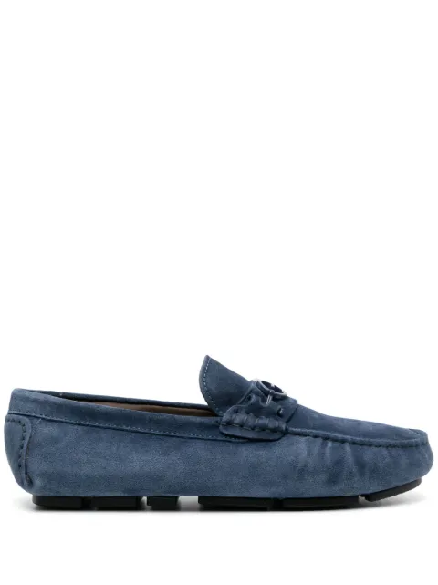Baldinini logo-plaque calf-leather loafers Blue U3E701P1LISA