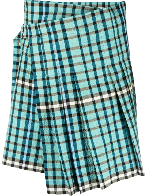 Charles Jeffrey Loverboy tartan-print mini kilt Blue CJLSS23MPK