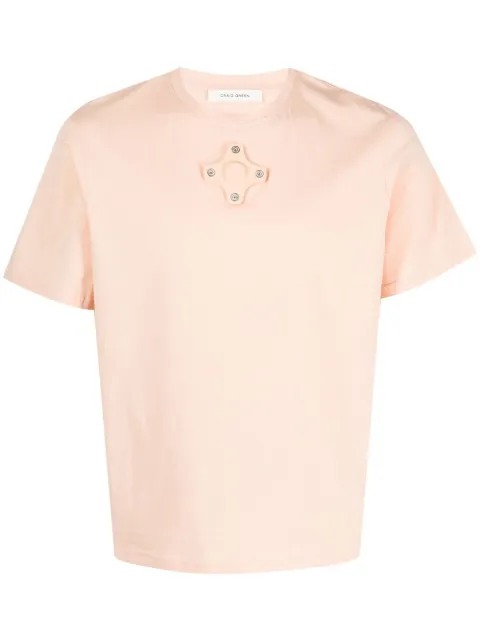 Craig Green eyelet-detail short-sleeve T-shirt Neutrals CGSS23CJETSS13