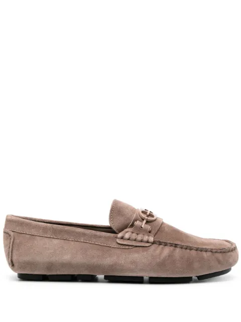 Baldinini logo-plaque suede loafers Brown U3E701P1LISA