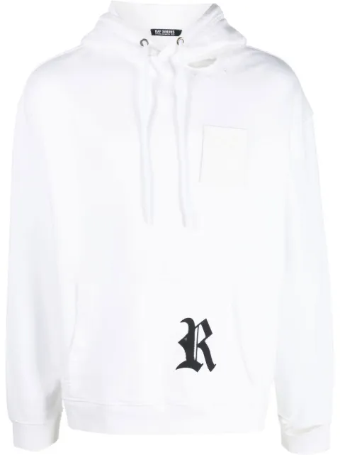 Raf Simons logo patch hoodie White 23116019004
