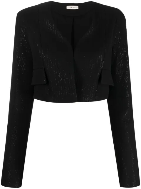 The Mannei Terras sequinned cropped blazer Black R23TMTERRASBLAZER