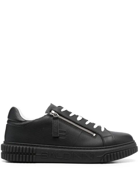 Baldinini logo-embossed low-top leather sneakers Black U3E852T1CALF