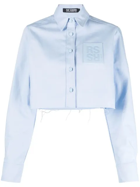 Raf Simons cropped cotton shirt Blue 231W24810080