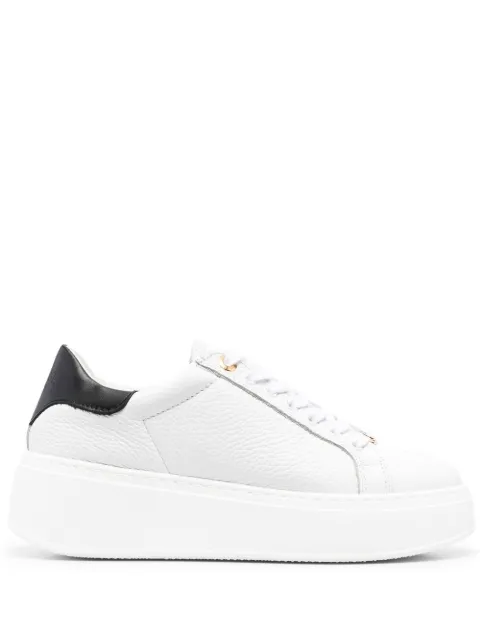 TWINSET contrasting-heel leather sneakers White 231TCP110
