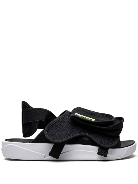 Jordan LS "Ghost Green" slides Black CZ0791